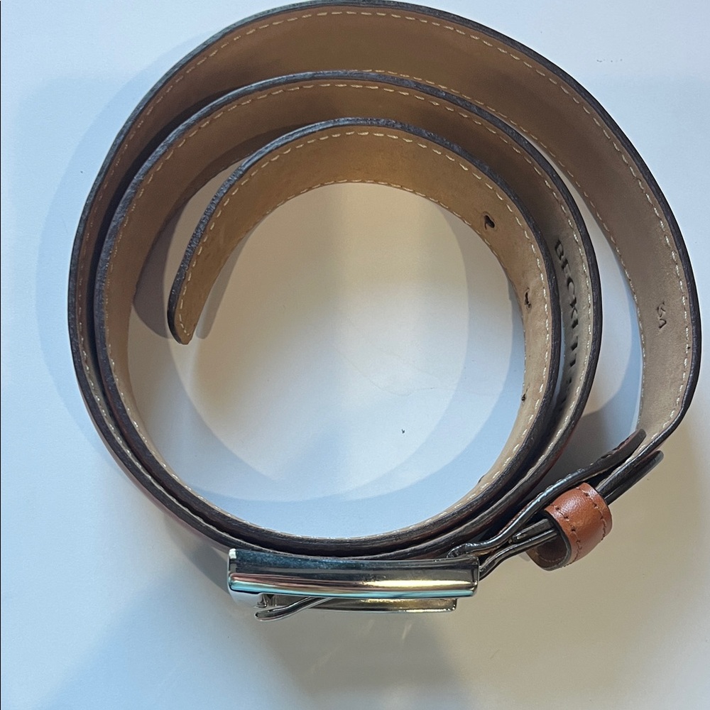 Beckett Simonon Tan Leather Belt with Silver Buckle - Picture 2 of 11